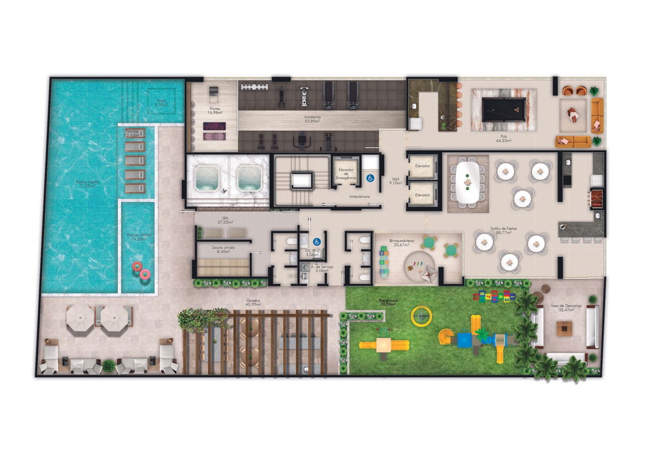 Apartamento em Construção em Itapema/SC bairro Meia Praia, com 202,16m² área privativa sendo 4 suítes 3 vagas de garagem lazer completo