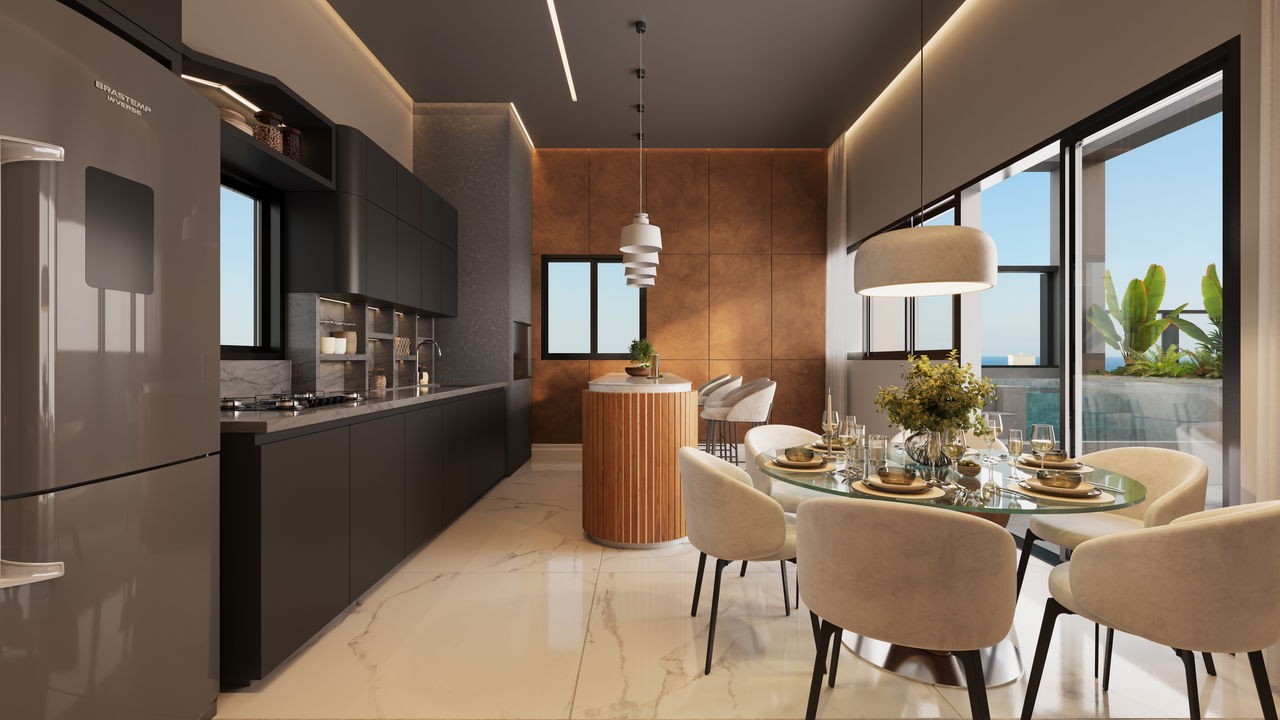 Apartamento em Construção em Itapema/SC bairro Meia Praia, com 50m² área privativa sendo 1 suíte 1 vaga de garagem lazer completo
