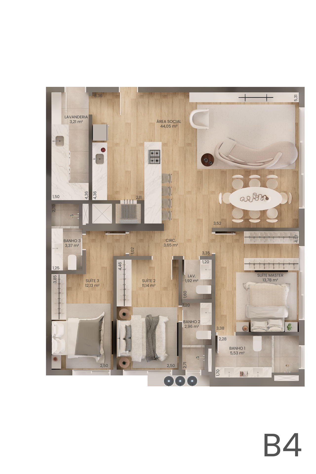 Apartamento em Construção em Porto Belo/SC com 200m² área privativa sendo 4 suítes 3 vagas de garagem área de lazer completa