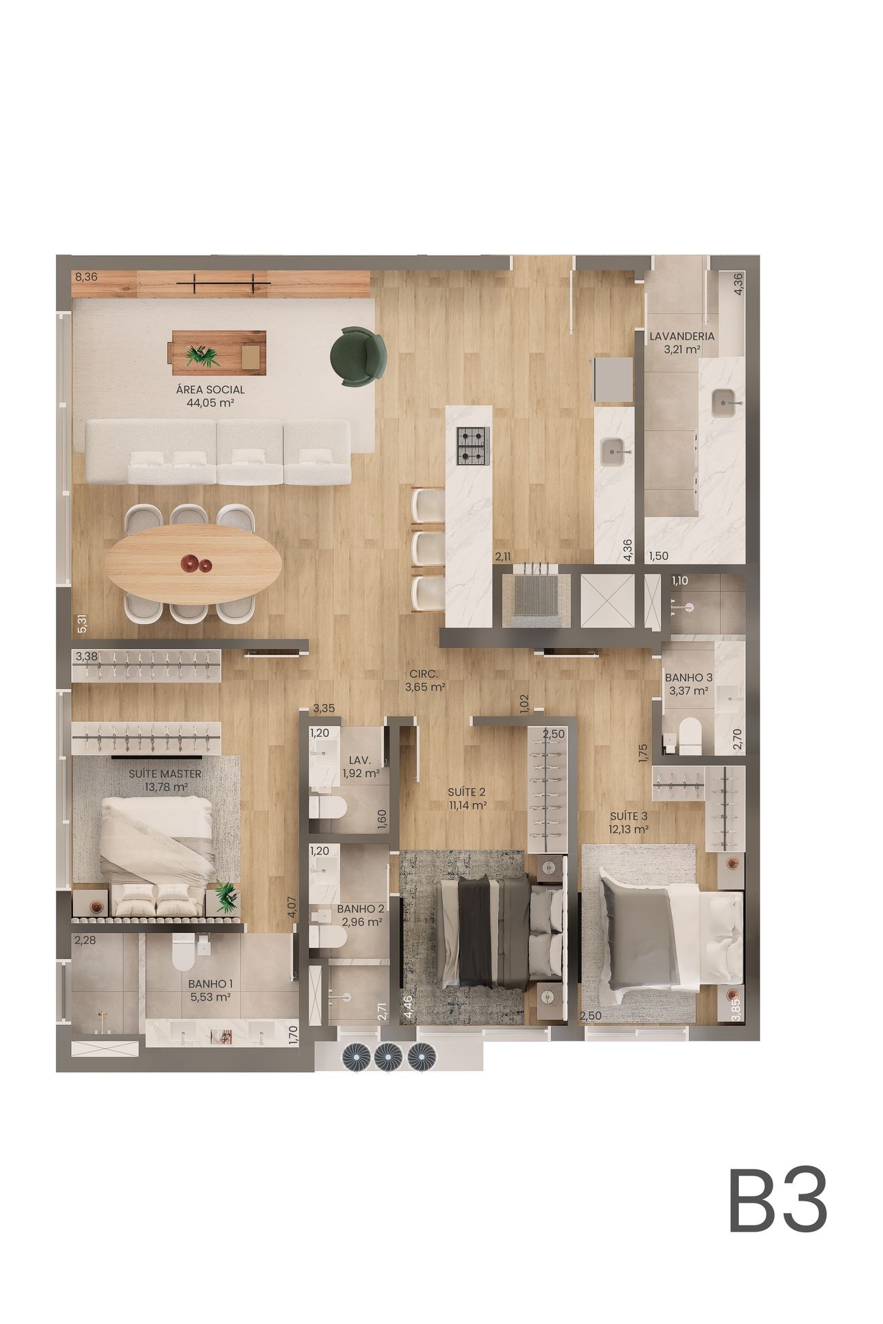 Apartamento em Construção em Porto Belo/SC com 200m² área privativa sendo 4 suítes 3 vagas de garagem área de lazer completa