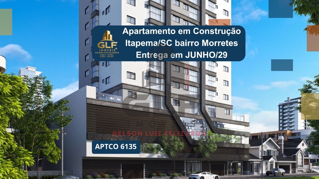 Apartamento em Construção em Itapema/SC Bairro Morretes com 60,46m² área privativa sendo 2 dormitórios e 1 vaga de garagem
