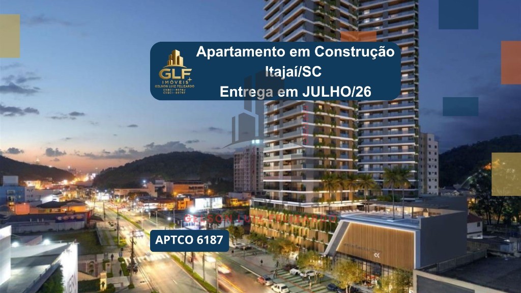 Apto em Construção em Itajaí, com 90m² área privativa, sendo 2 suítes, 1 vaga de garagem, área de lazer completa