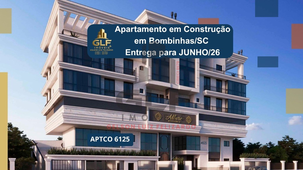 Apartamento em construção em bombinhas/sc com 101,30m² área 