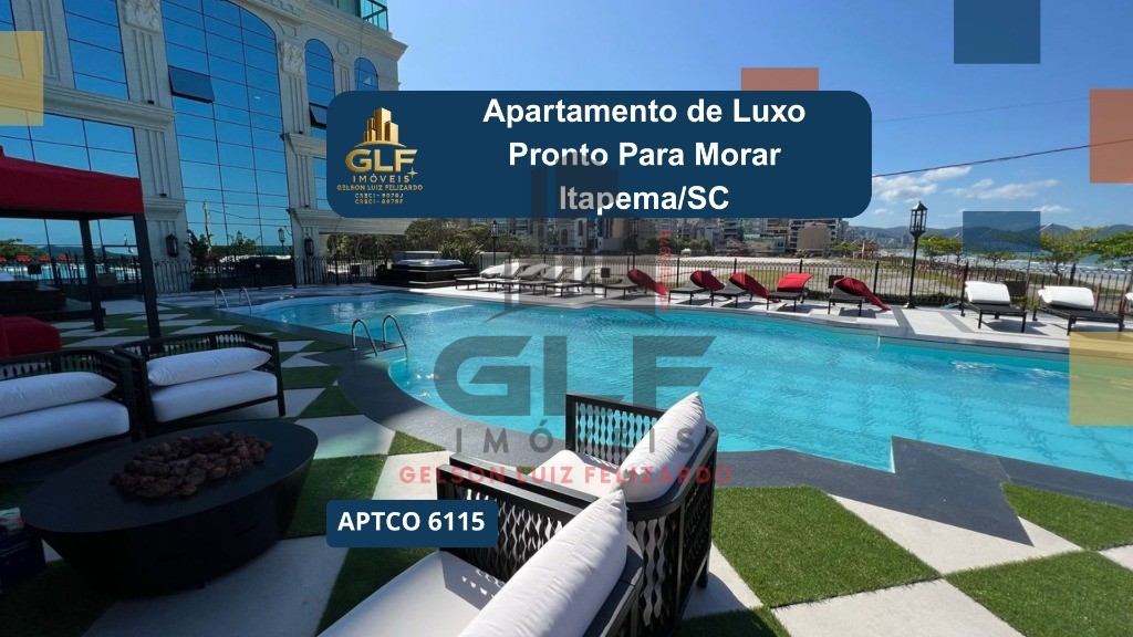 Apartamento de Luxo Frente Mar Pronto Para Morar em Itapema/SC, bairro Meia Praia. 180m², 4 suítes e 3 vagas de garagem. Localização privilegiada.