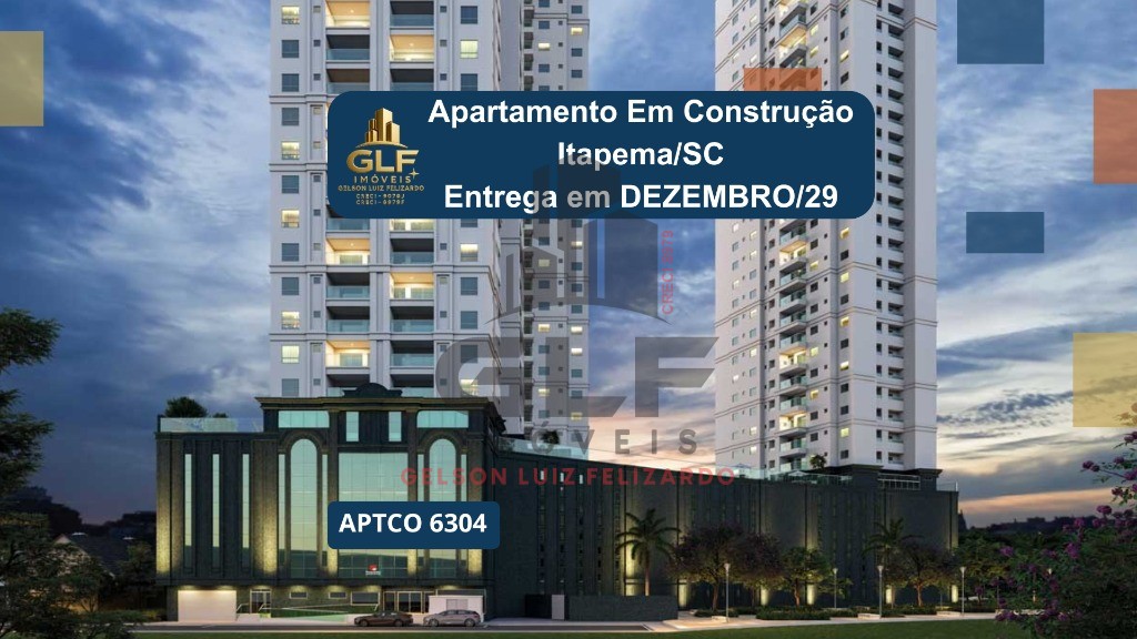 Apto em Construção em Itapema, bairro Meia Praia, com 120,19m² área privativa, sendo 2 suítes, 2 vagas de garagem, área de lazer completa