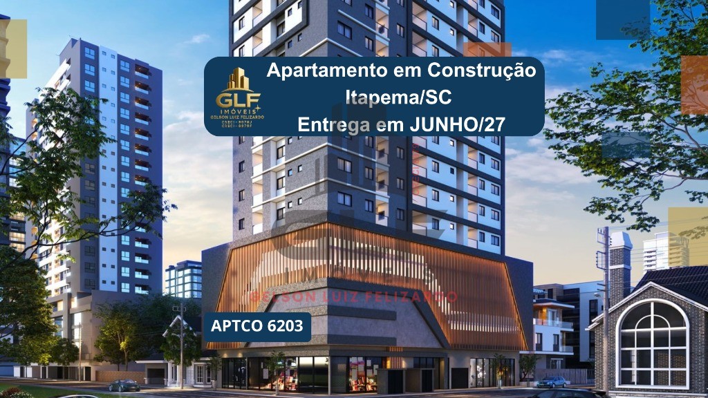 Apto em Construção em Itapema/SC bairro Morretes, com 60,70m² área privativa com 2 dormitórios sendo 1 suíte, 1vaga de garagem, área de lazer completa