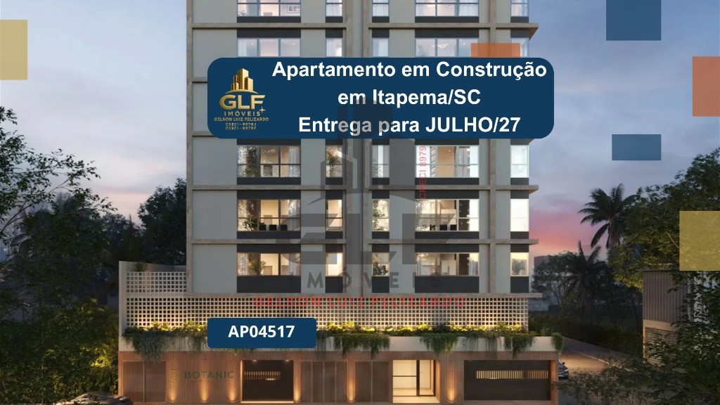 Apartamento em Construção e Itapema/SC bairro Morretes com 69,54m² área privativa sendo 2 suítes 1 vaga de garagem lazer completo
