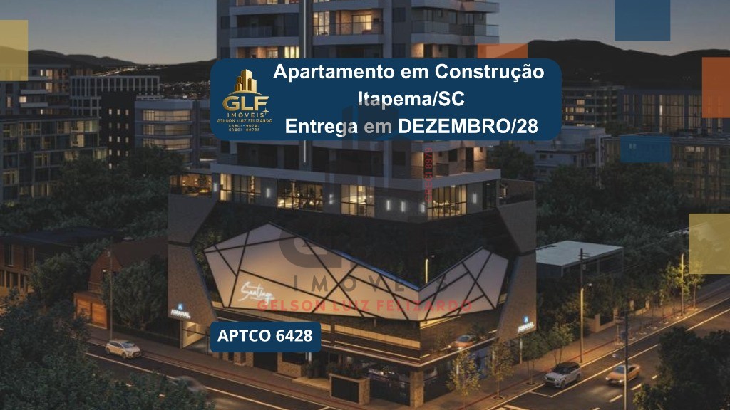 Apto Em Construção em Itapema/SC no bairro Meia Praia, com 135m² área privativa, sendo 3 suítes, 2 vagas de garagem, área de lazer completa