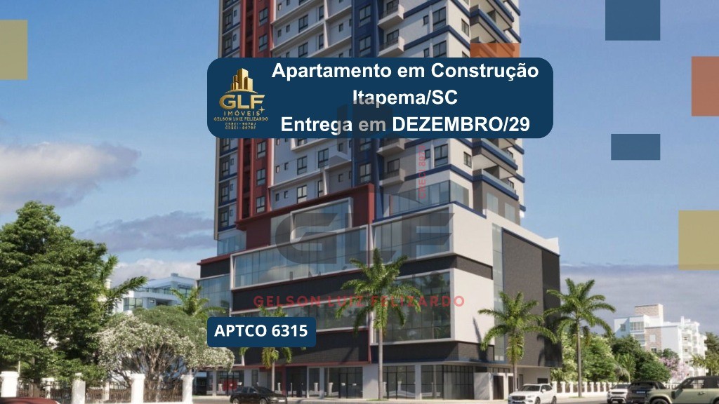 Apto em Construção em Itapema /SC bairro Meia Praia, com 122,10m² área privativa, sendo 3 suítes, 2 vaga de garagem, área de lazer completa