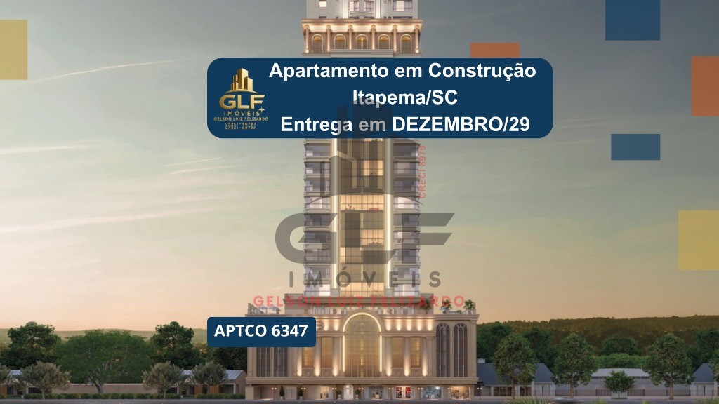 Apto em Construção em Itapema/SC bairro Meia Praia, com 185,20m² área privativa sendo 45 suítes, 3 vagas de garagem, área de lazer completa