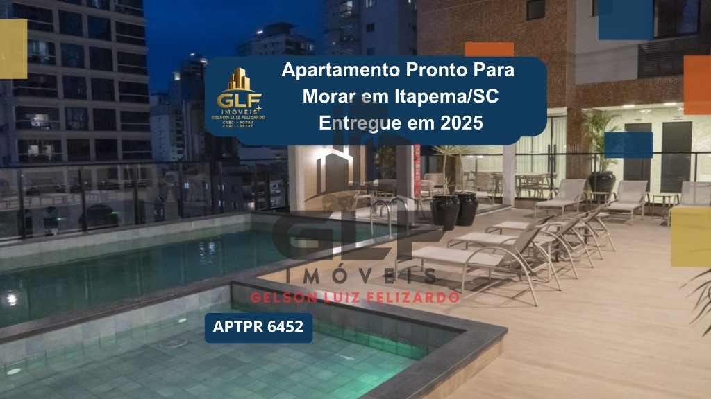 Apto Pronto em Itapema/SC bairro Meia Praia, com 116,58m² área privativa, sendo 3 suítes, 3 vagas de garagem, área de lazer completa