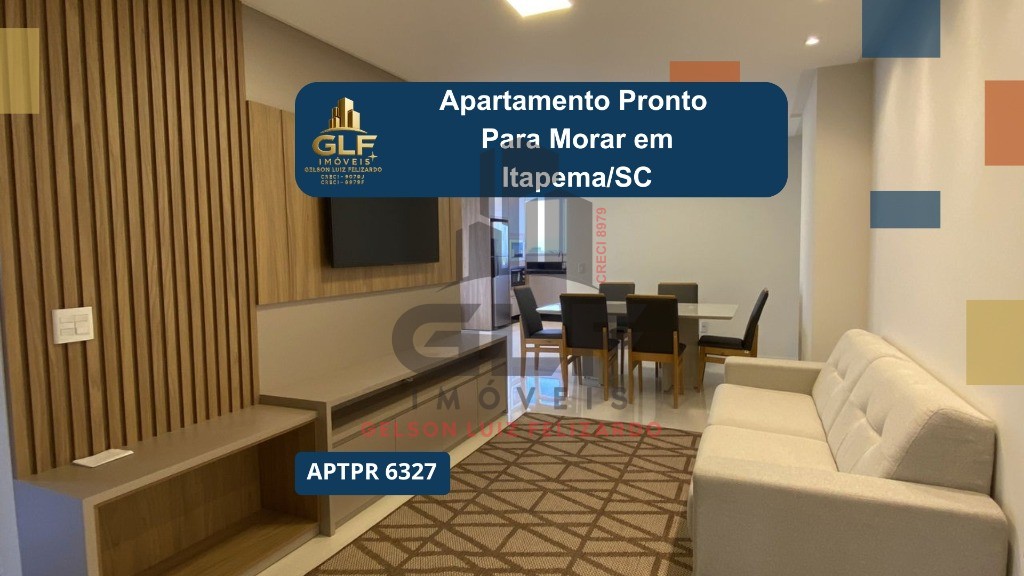 Apto Pronto em Itapema/SC com 130m² área privativa com 3 dormitórios sendo 2 suítes, 1 vaga de garagem, área de lazer