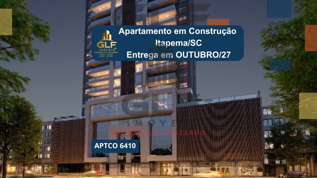 Apto em Construção em Itapema, bairro Meia Praia, com 172,11m² área privativa sendo, 4 suítes, 3 vagas de garagem, área de lazer completa