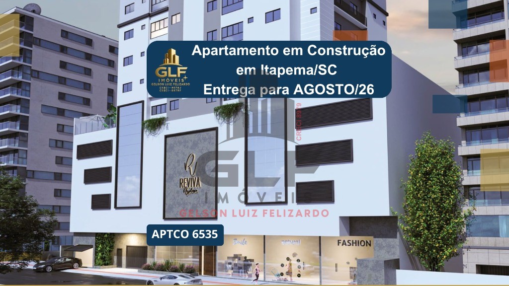 Apartamento em Construção em Itapema/SC com 69,62m² área privativa sendo 2 suítes, 1 vaga de garagem