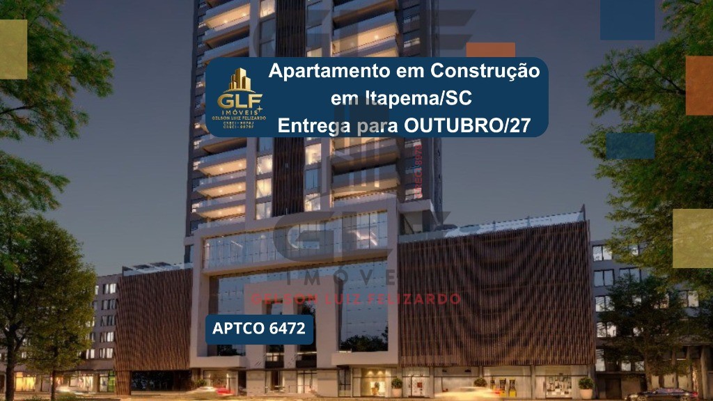 Apto Em Construção em Itapema/SC bairro Meia Praia, com 172.11m² Área privativa, sendo 4 suítes, 3 vagas de garagem, área de lazer completa