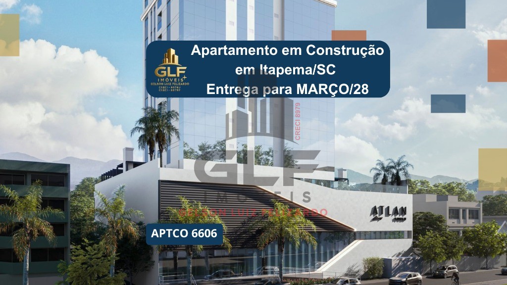 Apartamento em Construção em Itapema/SC Centro com 202,50m² área privativa sendo 4 suítes 3 vagas de garagem, área de lazer completa