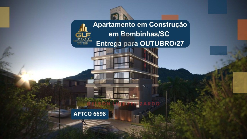 Apartamento em Construção em Bombinhas/SC com 81,45m² área privativa sendo 2 suítes, 1 caga de garagem