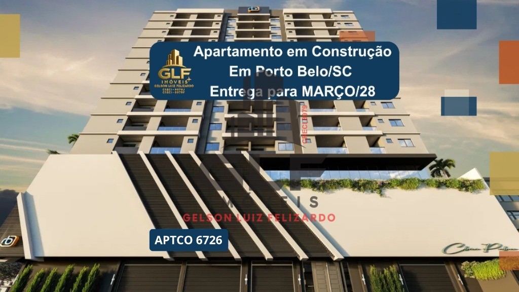 Apartamento em Construção em Porto Belo/SC com 76,70m² área privativa sendo 2 suítes, 1 vaga de garagem