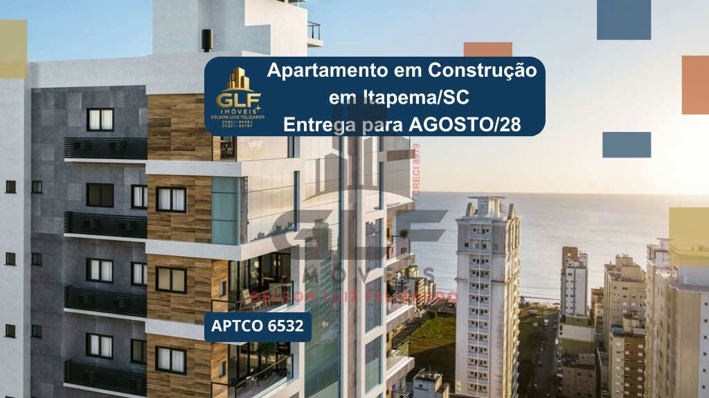 Apto em Construção em Itapema, Bairro, Meia Praia, com 125m² área privativa, sendo 3 suítes, 2 vaga de garagem, área de lazer completa