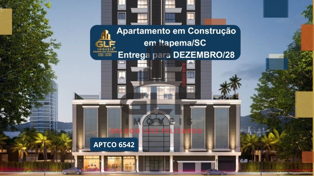 Apartamento em Construção em Itapema/SC com 69,72m² área privativa sendo 2 suítes 1 vaga de garagem, área de lazer completa