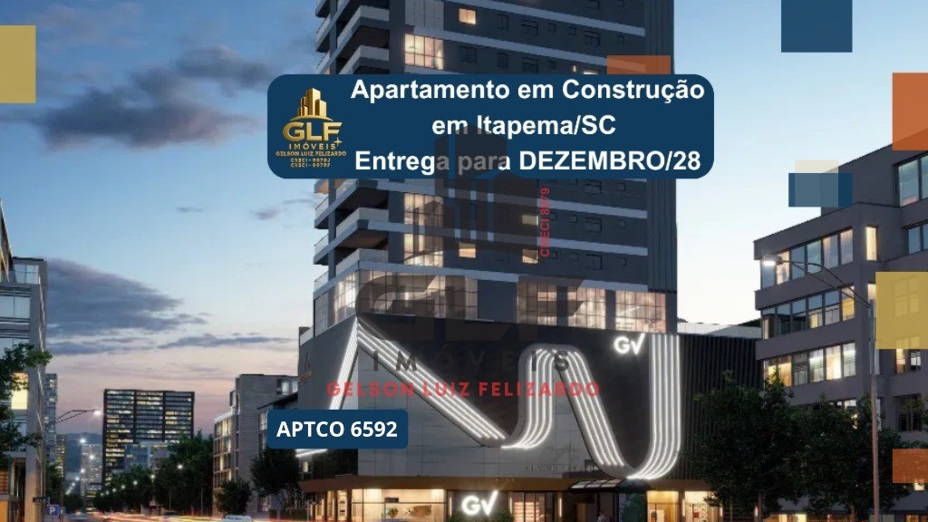 Apartamento em Construção em Itapema/SC bairro Meia Praia, com 202,16m² área privativa sendo 4 suítes 3 vagas de garagem lazer completo