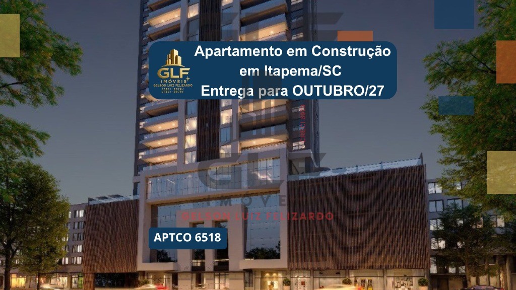 Apto em Construção em Itapema, Meia Praia, com 172m² área privativa, sendo 4 suítes, 3 vagas de garagem, área de lazer completa