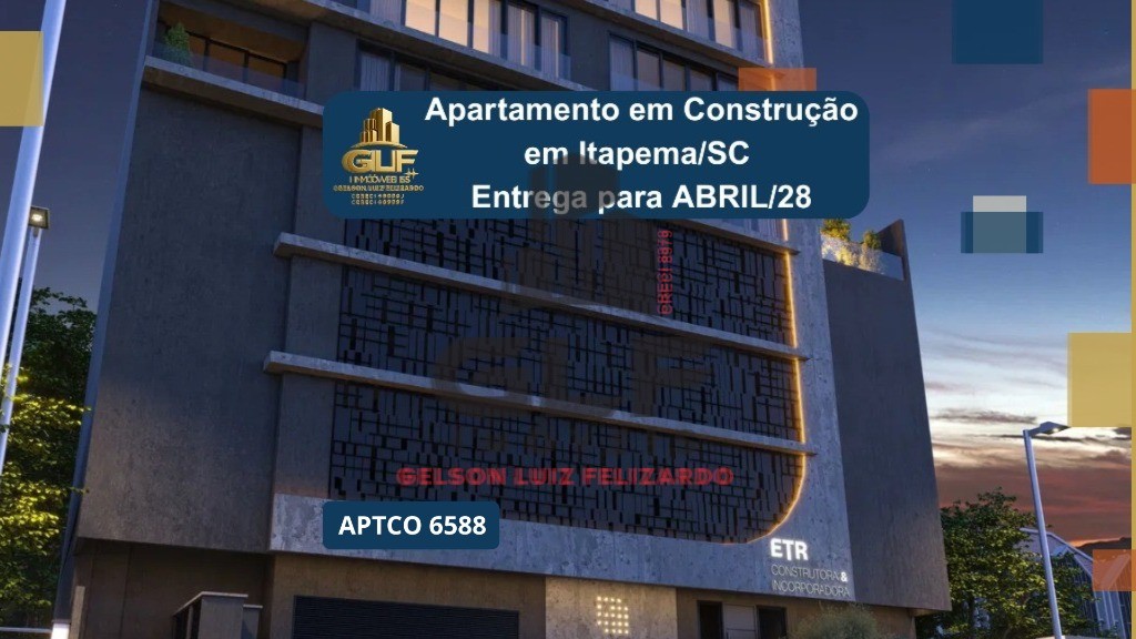 Apartamento em Construção em Itapema/SC Bairro Meia Praia com 100m² área privativa sendo 3 suítes 2 vagas de garagem, lazer completo