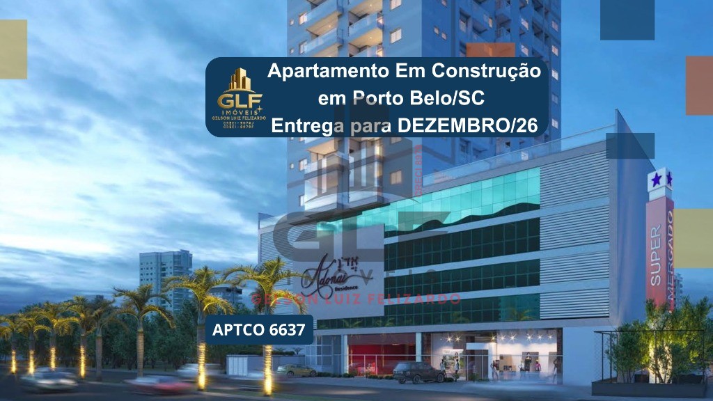 Apartamento em Construção à venda em Porto Belo-SC: 2 quartos, 2 suítes, 2 banheiros, 2 vagas de garagem, 88m² no Jardim Dourado.