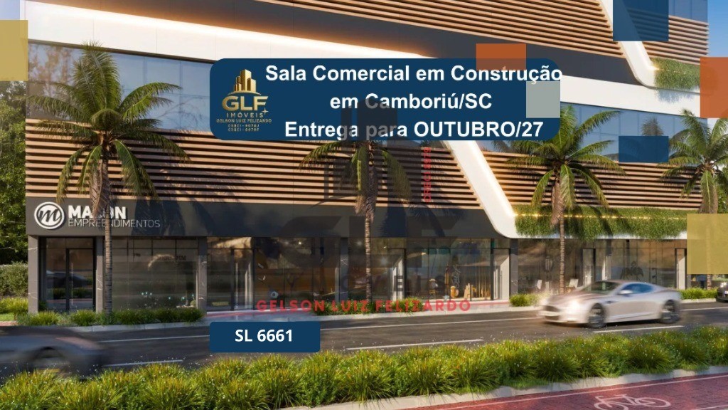 Sala comercial a venda em Camboriú/SC com 60,79m² área privativa sendo 1 vaga de garagem bem localizada