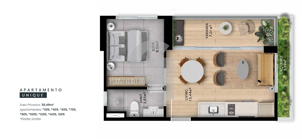 Apartamento, 1 quarto, 34 m² - Foto 19