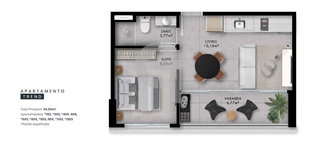Apartamento, 1 quarto, 34 m² - Foto 15