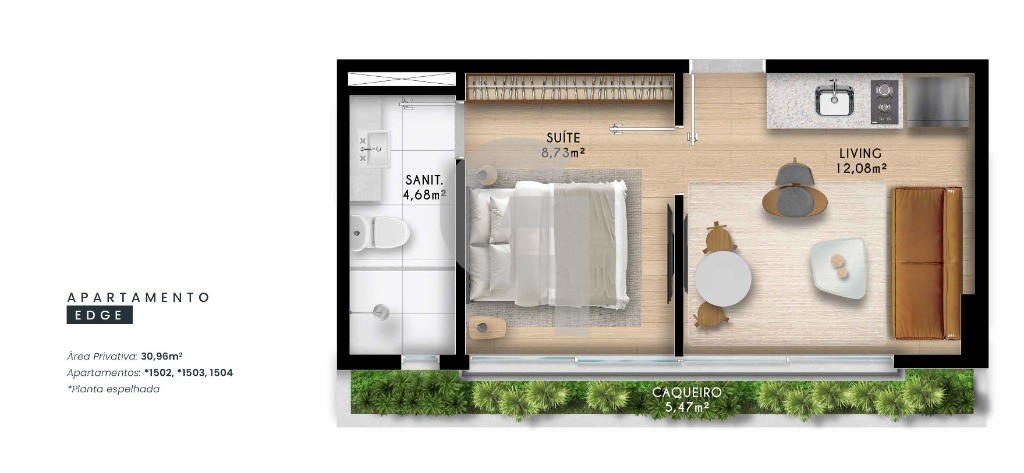 Apartamento, 1 quarto, 34 m² - Foto 17