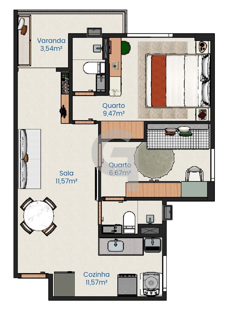 Apartamento, 2 quartos, 46 m² - Foto 12