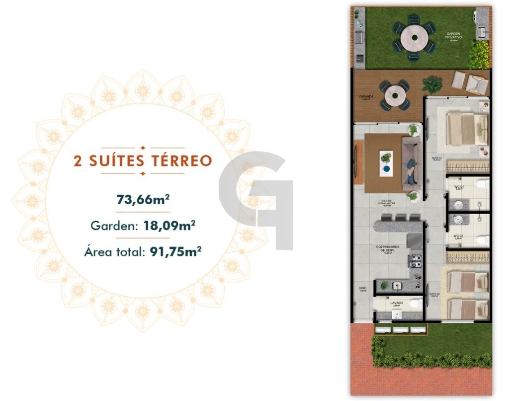 Casa, 2 quartos, 91 m² - Foto 2