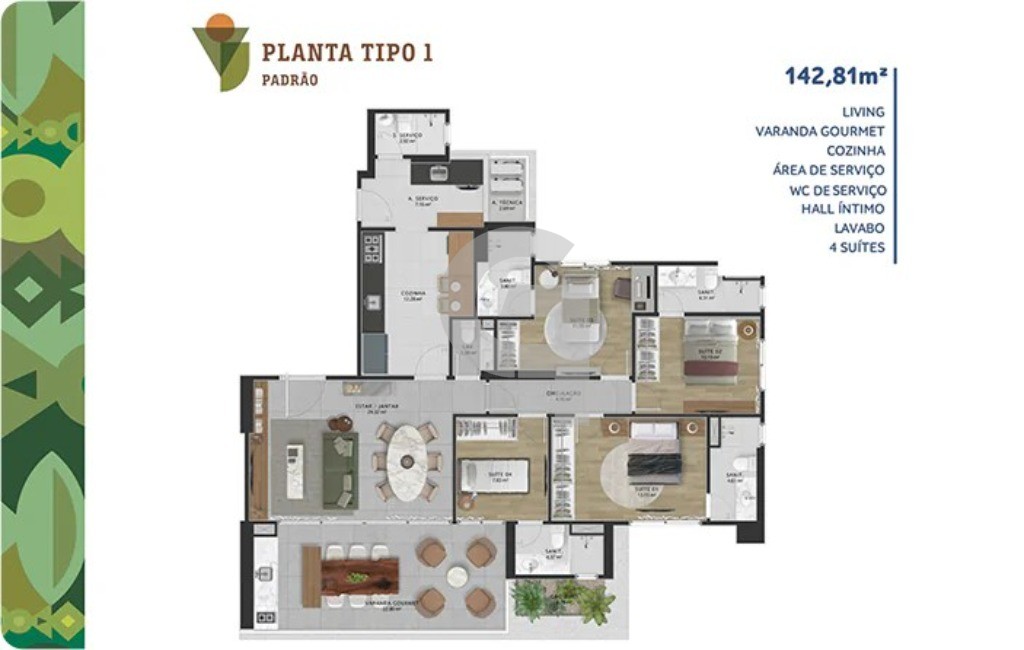 Apartamento, 4 quartos, 142 m² - Foto 6