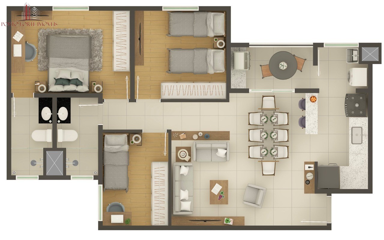 Apartamento, 3 quartos, 74 m² - Foto 1