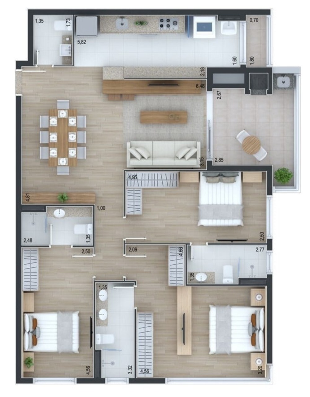 Apartamento à venda com 2 quartos, 116m² - Foto 11