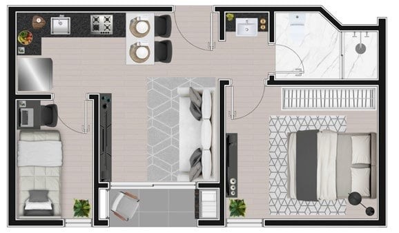 Apartamento, 2 quartos, 35 m² - Foto 12