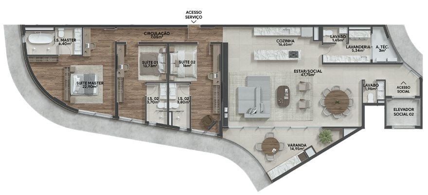 Apartamento, 3 quartos, 140 m² - Foto 50