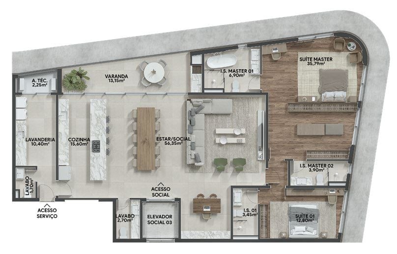Apartamento, 3 quartos, 167 m² - Foto 49