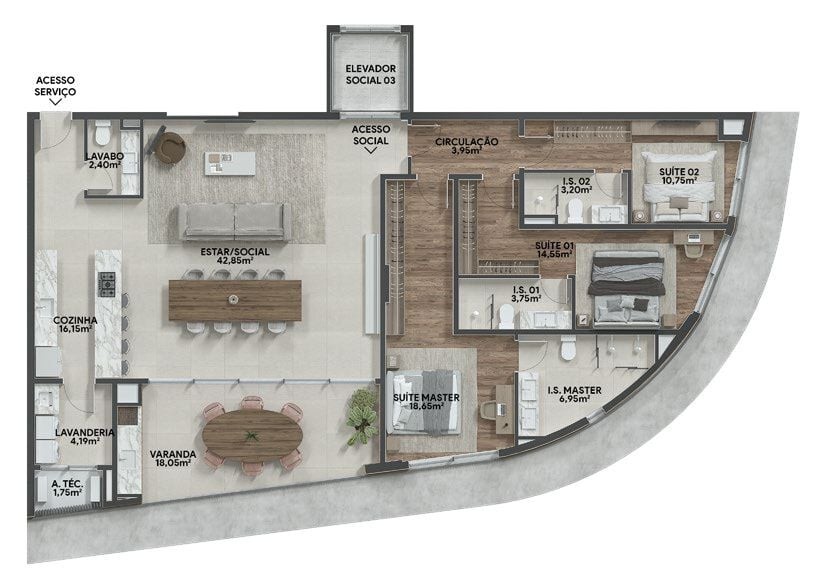 Apartamento, 3 quartos, 140 m² - Foto 46