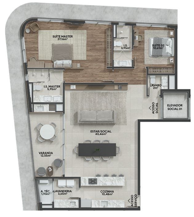Apartamento, 3 quartos, 140 m² - Foto 43