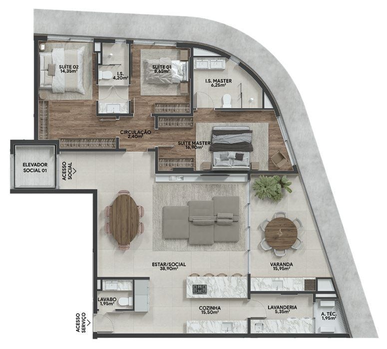 Apartamento, 3 quartos, 140 m² - Foto 44