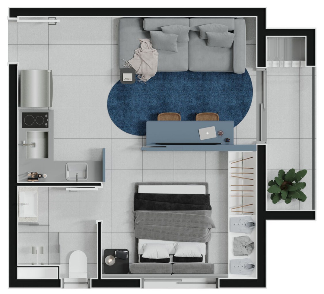 Apartamento, 1 quarto, 44 m² - Foto 42