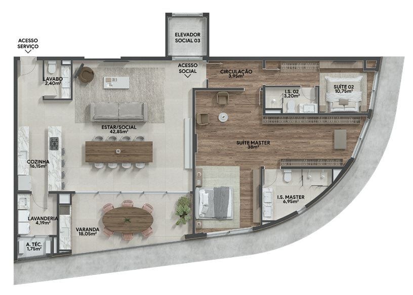 Apartamento, 2 quartos, 134 m² - Foto 47