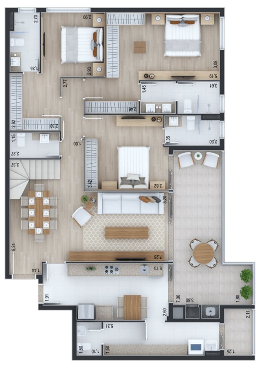 Apartamento, 3 quartos, 181 m² - Foto 53