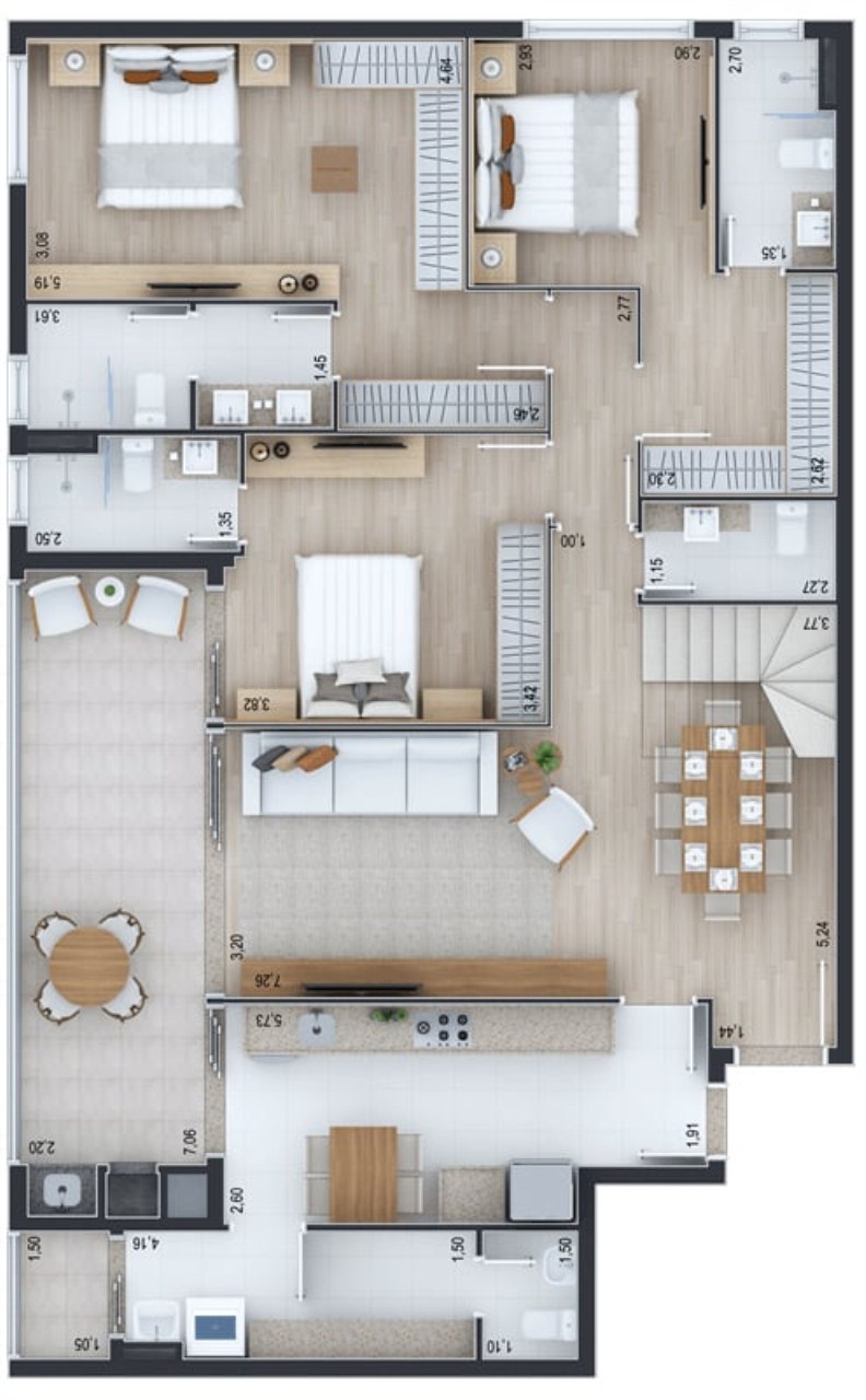 Apartamento, 3 quartos, 181 m² - Foto 51