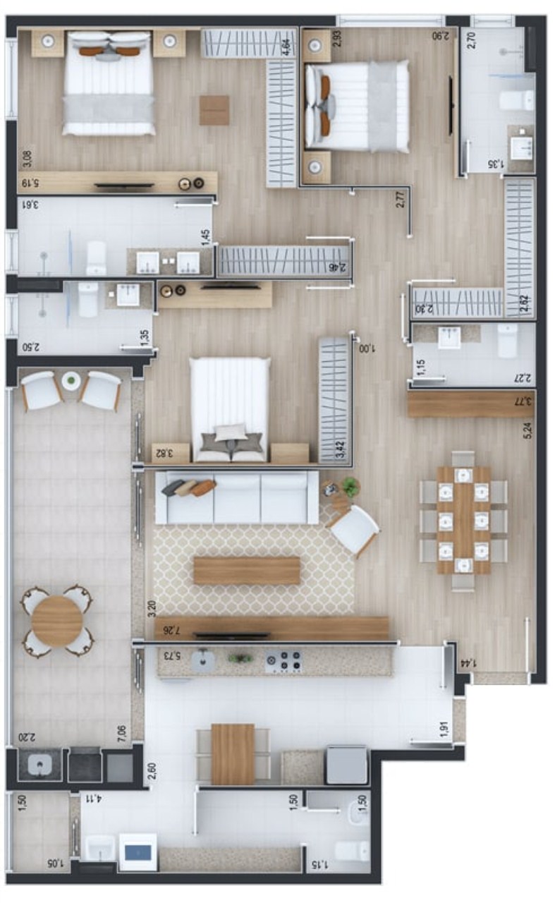 Apartamento, 3 quartos, 181 m² - Foto 40