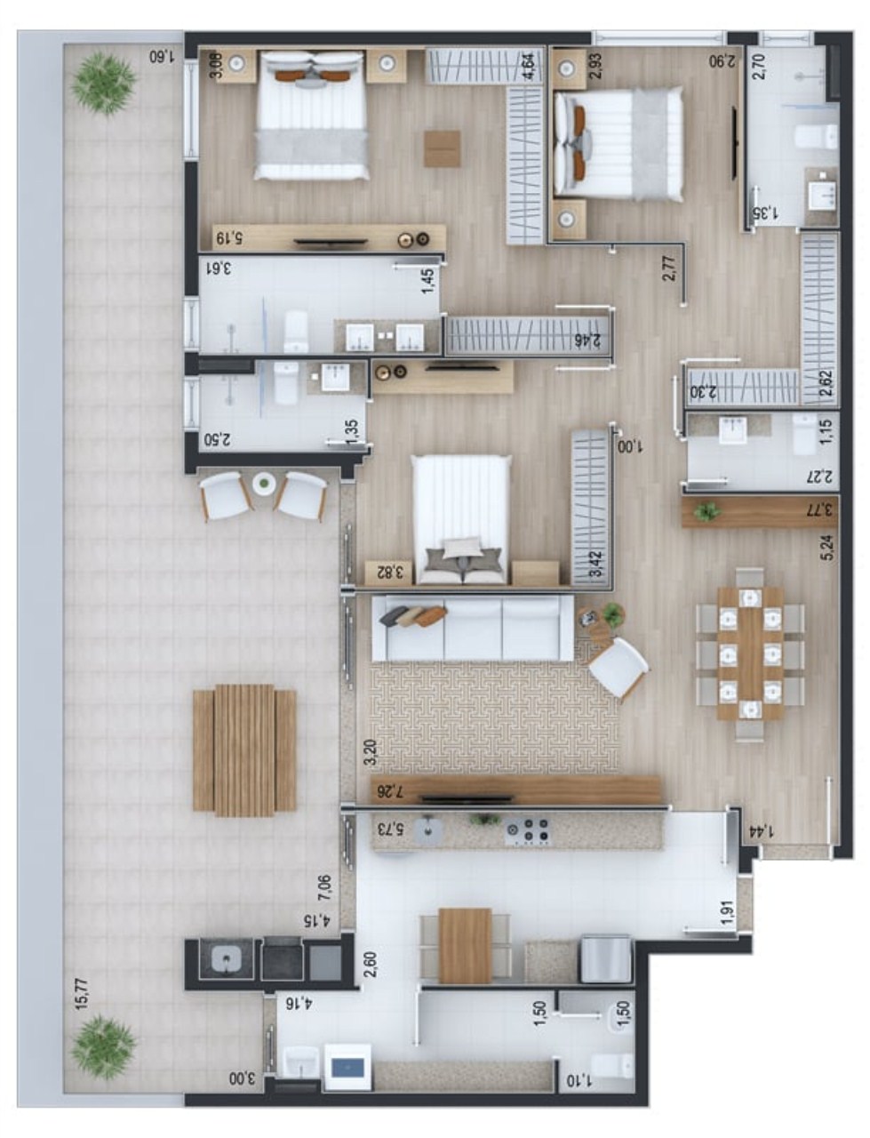 Apartamento, 3 quartos, 181 m² - Foto 43