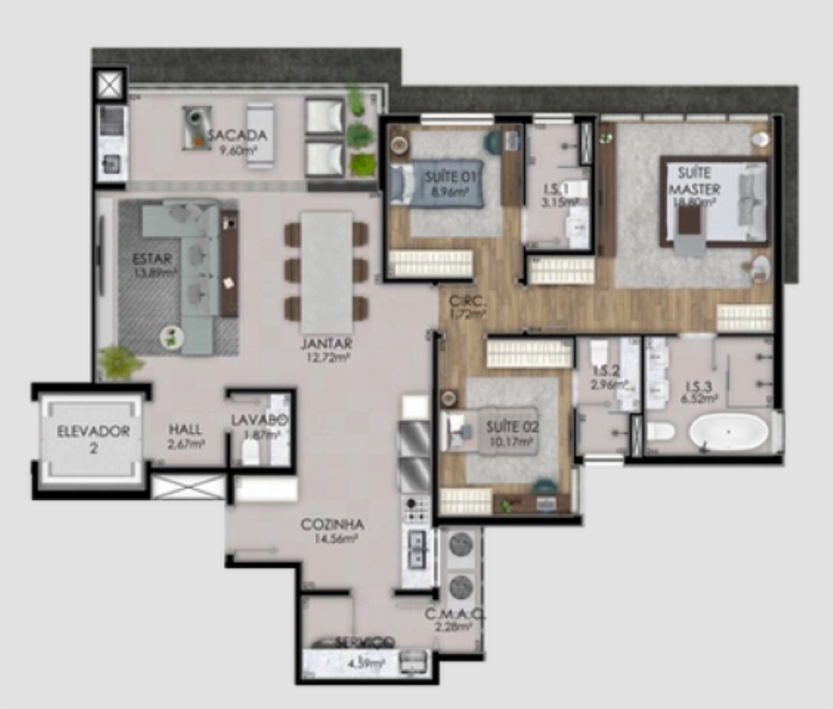 Apartamento à venda com 3 quartos, 156m² - Foto 38